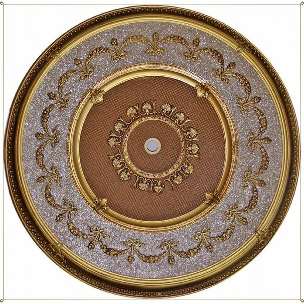 110 Cm Yuvarlak Osmanli Saray Tavan Sf-040 Avize Gobegi Patina-Eskitme Altin Varakli 3D